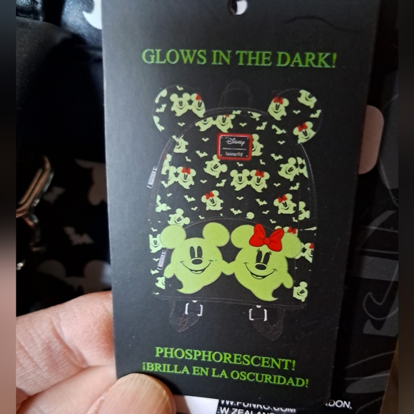 Mickey and Minnie GITD Loungefly Mini Backpack - Picture 4 of 5